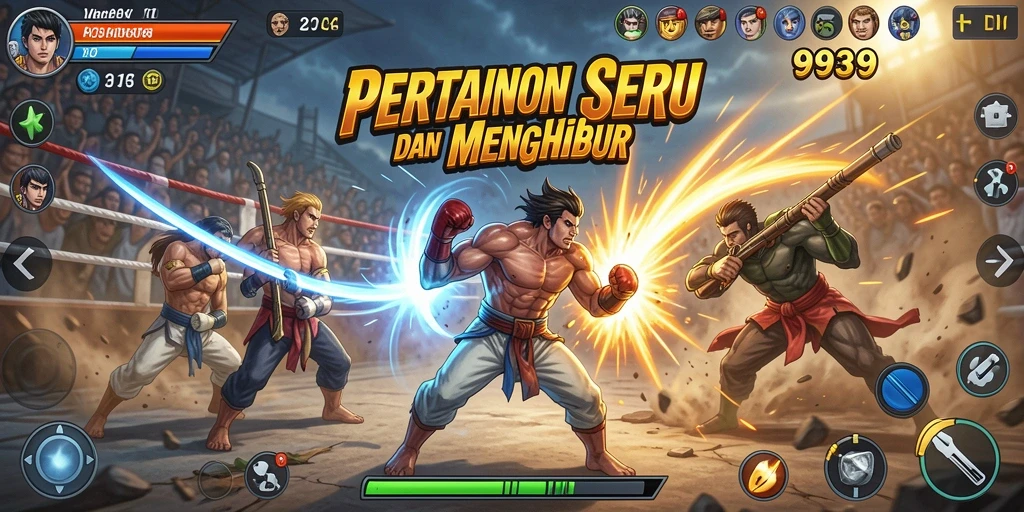 Screenshot gameplay menunjukkan pertarungan mendebarkan di 9939.