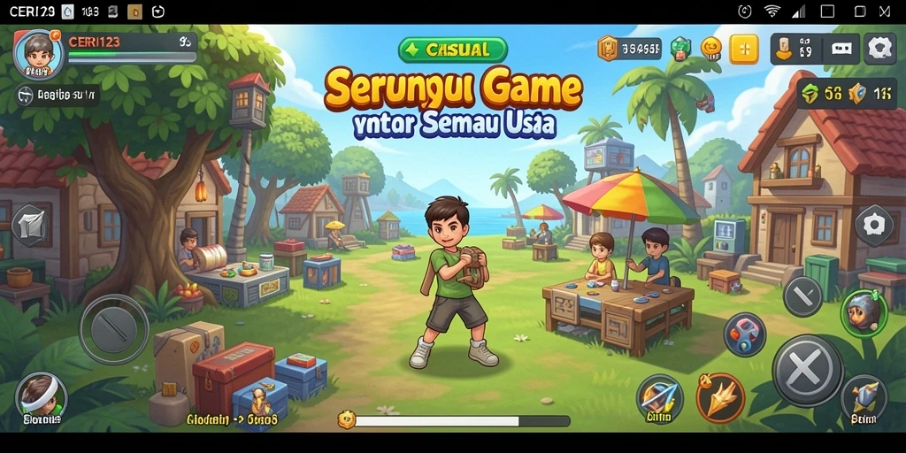 Screenshot gameplay CERI123 menampilkan suasana bermain yang ceria dan menyenangkan.