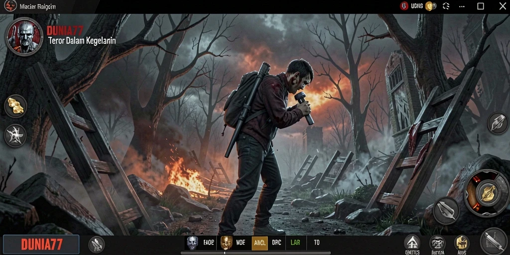 Gameplay mencekam DUNIA77 di dunia kegelapan.