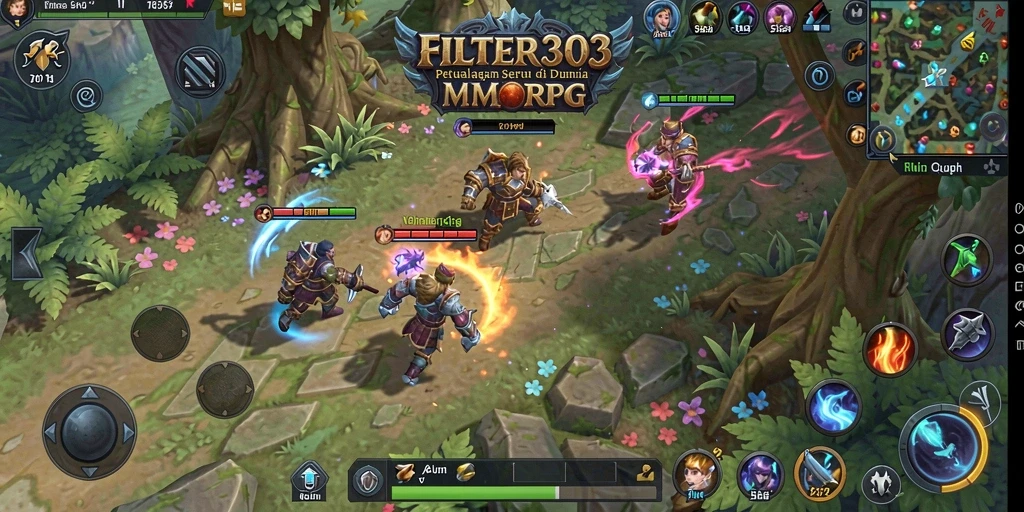 Screenshot utama FILTER303 menampilkan aksi seru dalam gameplay MMORPG.