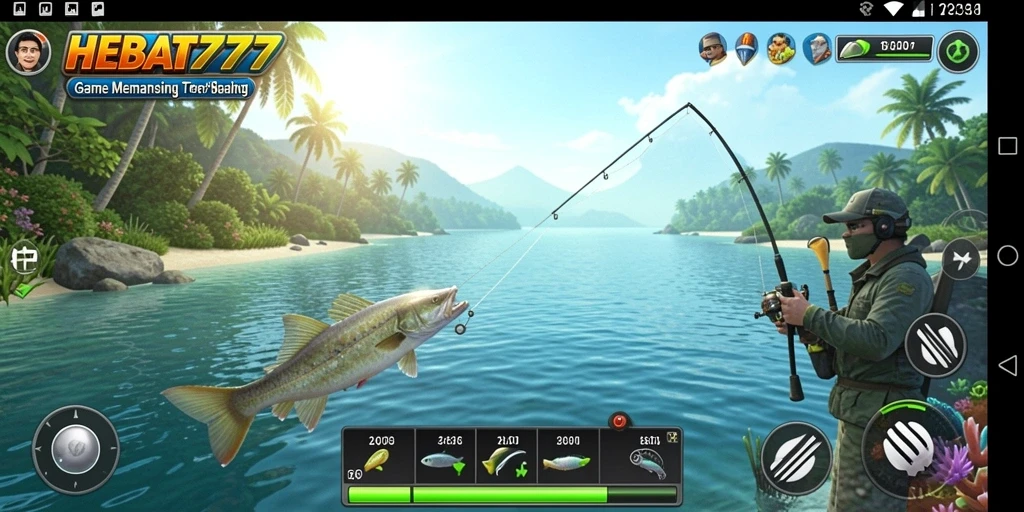 Gameplay seru HEBAT777 dengan menangkap ikan berbagai jenis.