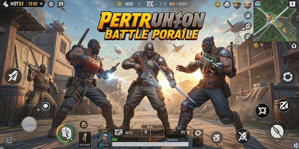 Gameplay HOT51 yang seru di arena Battle Royale.