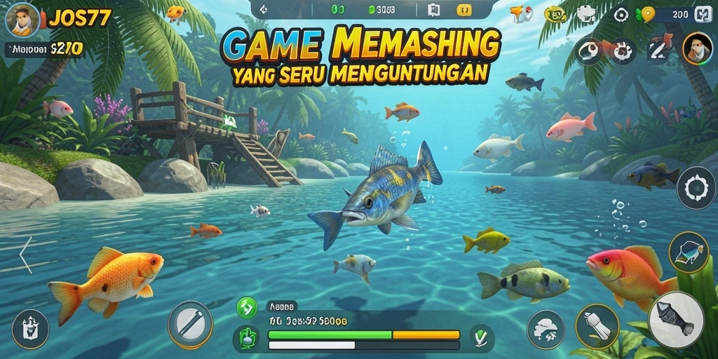 Gameplay seru JOS77 dengan berbagai lokasi memancing.