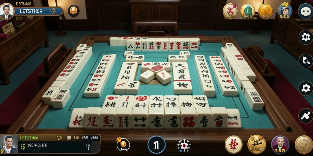 Tampilan screenshot LETSTHOR dengan gameplay Mahjong yang seru.