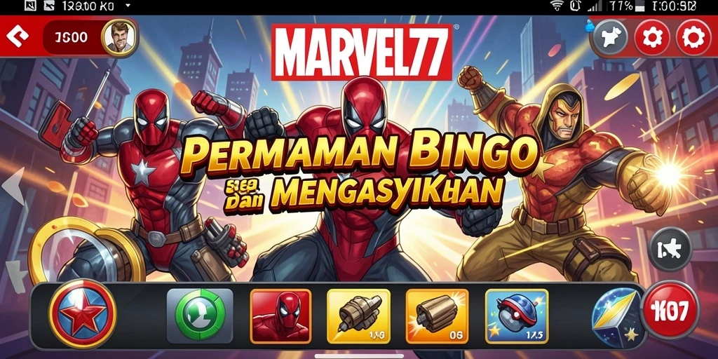 Screenshot MARVEL77 menampilkan gameplay Bingo yang menyenangkan.