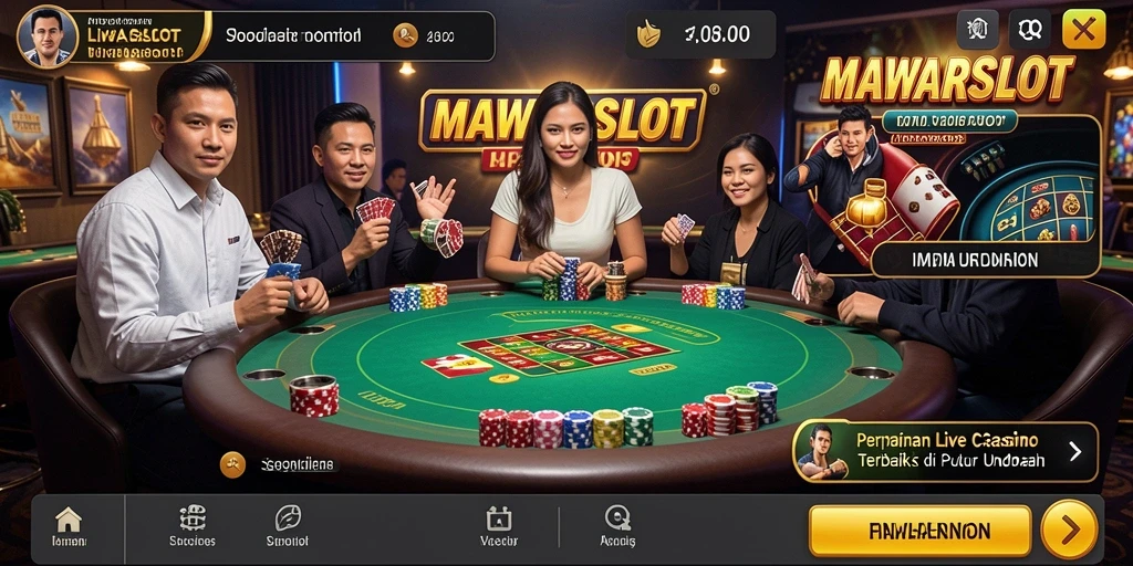 Tampilan gameplay MAWARSLOT yang mendebarkan dalam sesi Live Casino.