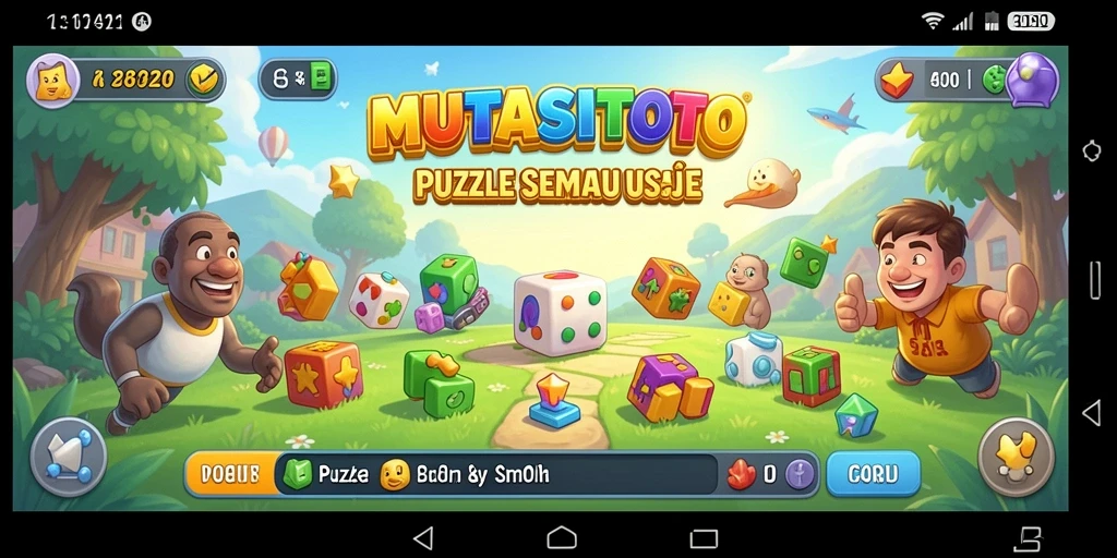 Screenshot gameplay MUTASITOTO menampilkan keseruan dalam memecahkan puzzle.