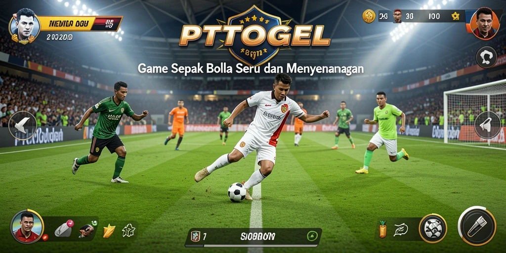 Tampilan gameplay sepak bola PTTOGEL yang menarik dan dinamis.
