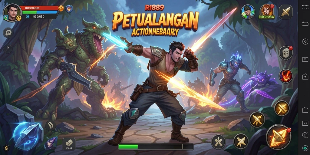 Tampilan gameplay RI889 yang penuh aksi dan tantangan mengesankan.