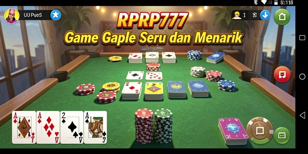 Tampilan gameplay seru RPRP777 dengan teman-teman di Gaple.
