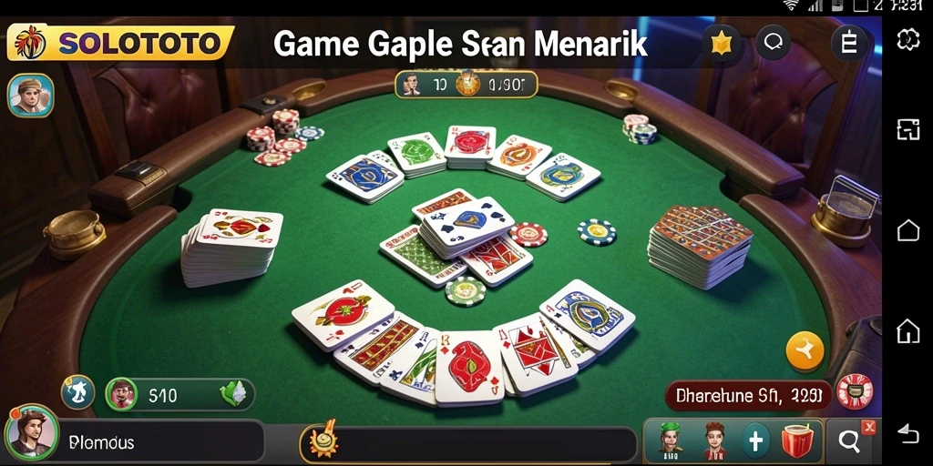 Tampilan menarik dari gameplay SOLOTOTO dalam permainan Gaple.