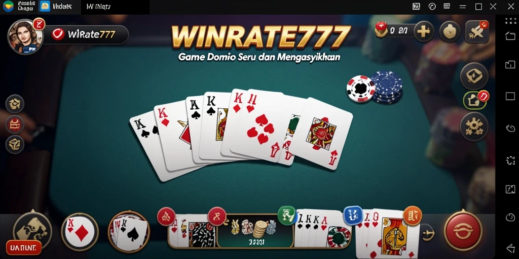 Screenshot gameplay seru dari game Domino WINRATE777.